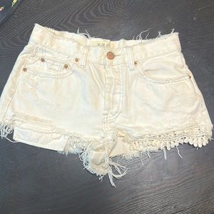 We the Free white denim shorts- Size: 26